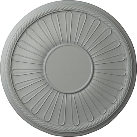 Ekena Millwork Leandros Ceiling Medallion (Fits Canopies up to 6 3/8"), 19 7/8"OD x 1 1/4"P, Primed White CM22LN